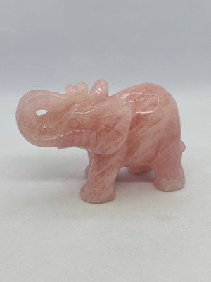 Слоник з рожевого кварцу 100*70*50 мм 12490 фото