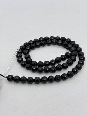 Шерл турмалин на нити без застежки 6 мм 40 см 12491 фото