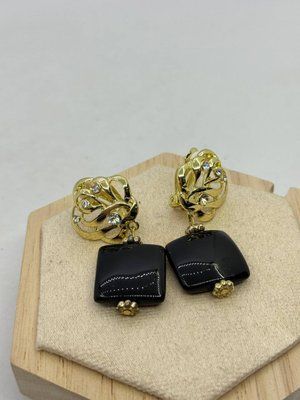 Серьги из агата на клипсе 20*20 мм 5.5 см 13172 фото