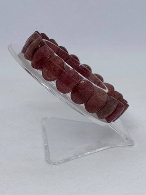 Браслет из клубничного кварца 13*10 мм 18 см 12630 фото